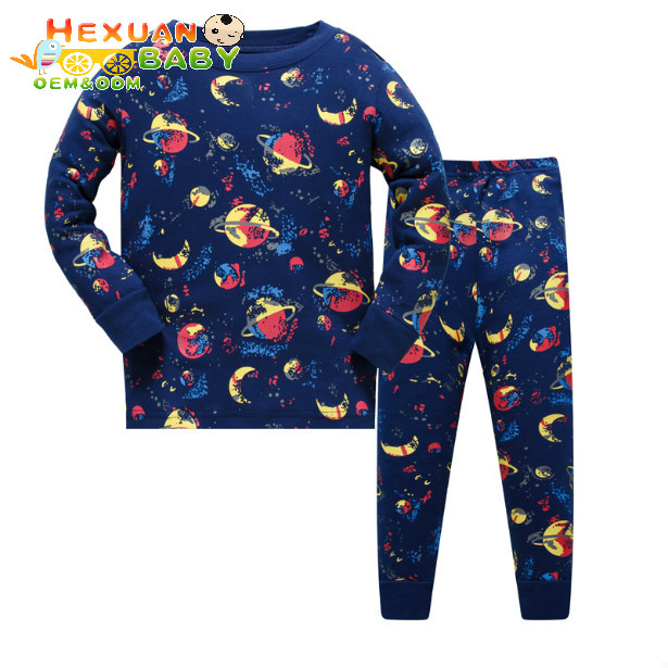 3-8year Pijamas para Niños 100% Ropa de Algodón Orgánico para Bebés Pijamas al por Mayor Ropa de Dormir para Niños