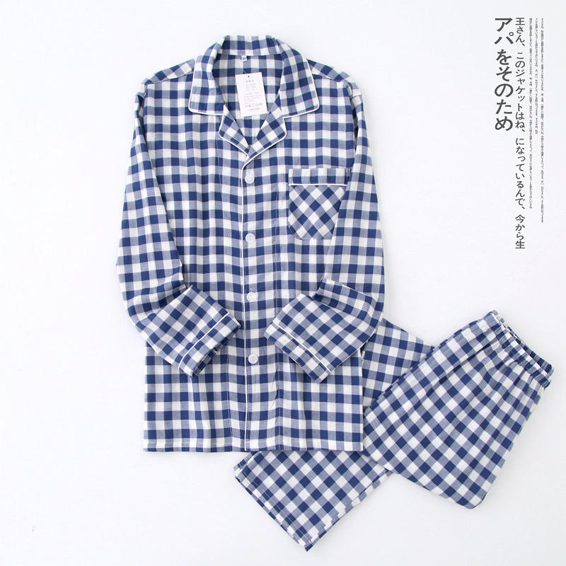 Conjunto de pijamas de manga larga suave transpirable con cintura elástica ropa de casa pijama de pareja
