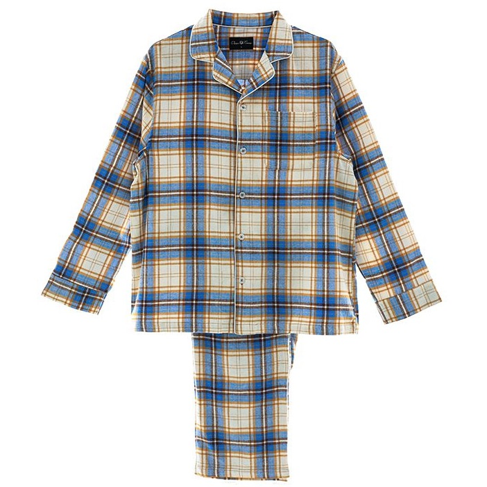 Pijamas de franela para hombres Osea Trees 100% Confeccionados en algodón de manga larga y pantalones, conjunto de pijama OEM/ODM de alta calidad, fábrica de ropa de dormir personalizada