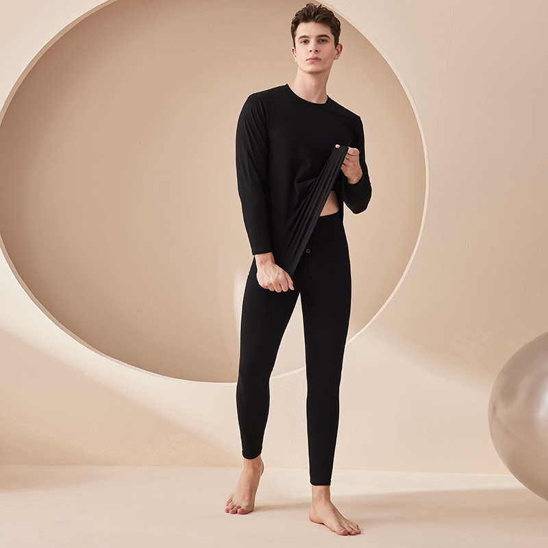 Pijama térmico largo unisex para pareja, ropa de dormir para clima frío 100% de algodón
