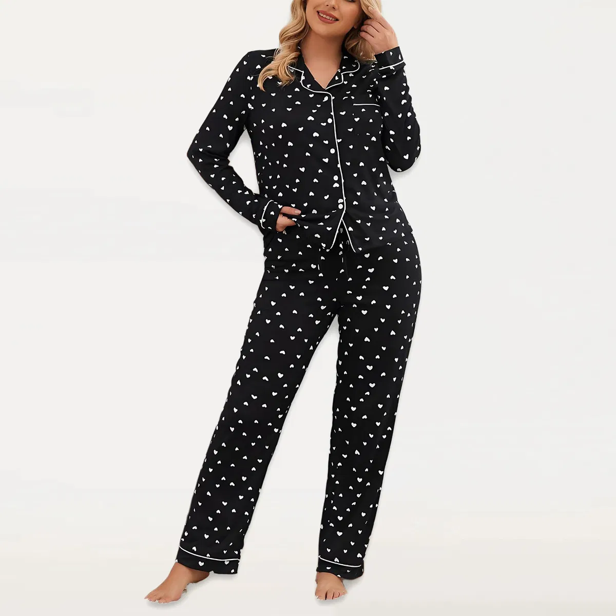 Conjunto de pijamas para mujeres de algodón y pijamas transparentes