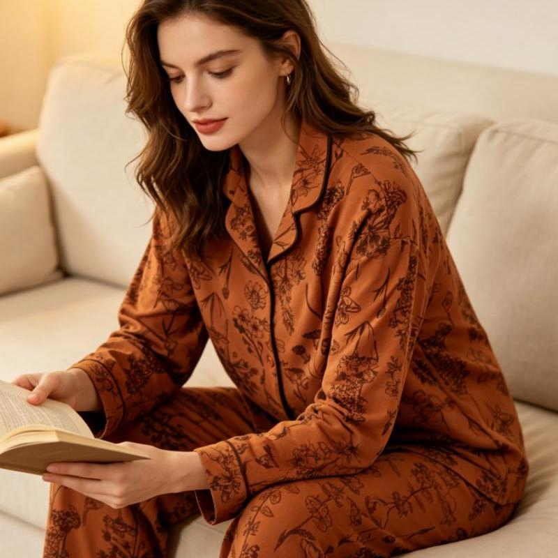 Conjunto de Pijamas Elegantes Conjunto de Pijamas Minimalistas Conjunto de Pijamas Diarios para el Dormitorio