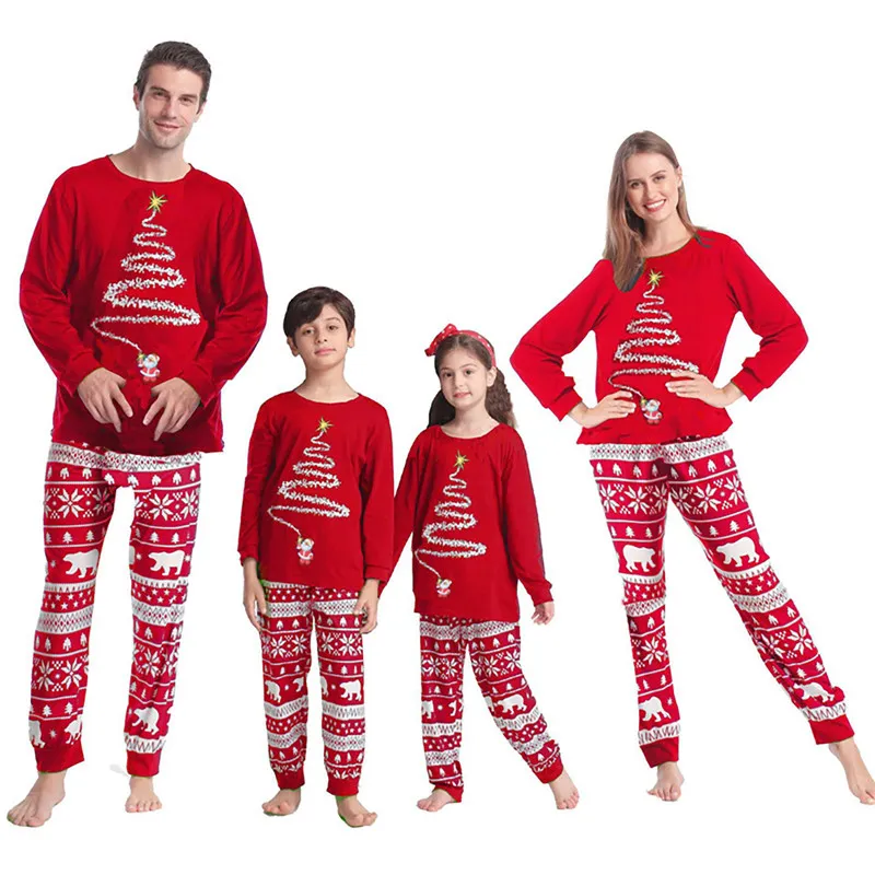 Conjunto de pijamas navideños de tallas grandes para toda la familia para hombres, mujeres y niños
