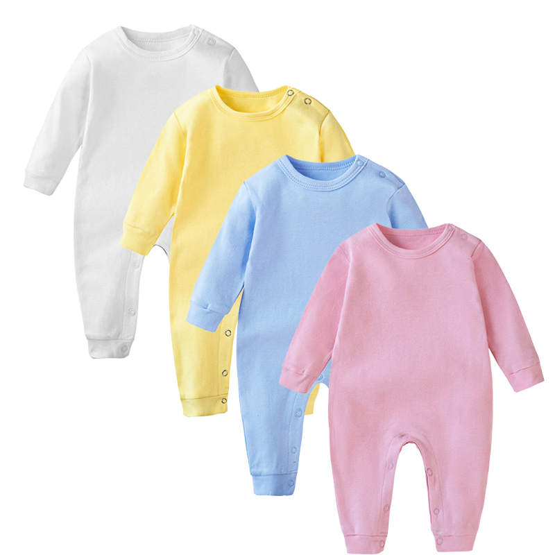 Pijama de bebé de manga larga en blanco de algodón orgánico para recién nacidos
