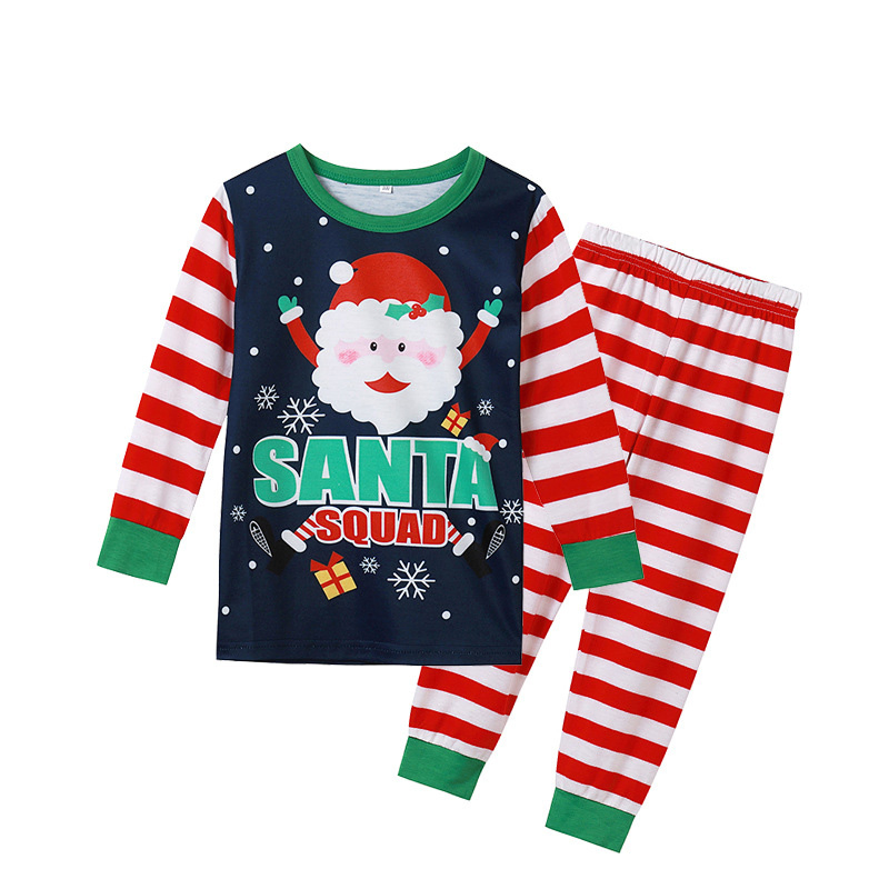 Conjunto de pijamas navideños familiares al por mayor Santa para padres e hijos, pijama de manga larga, ropa de dormir familiar