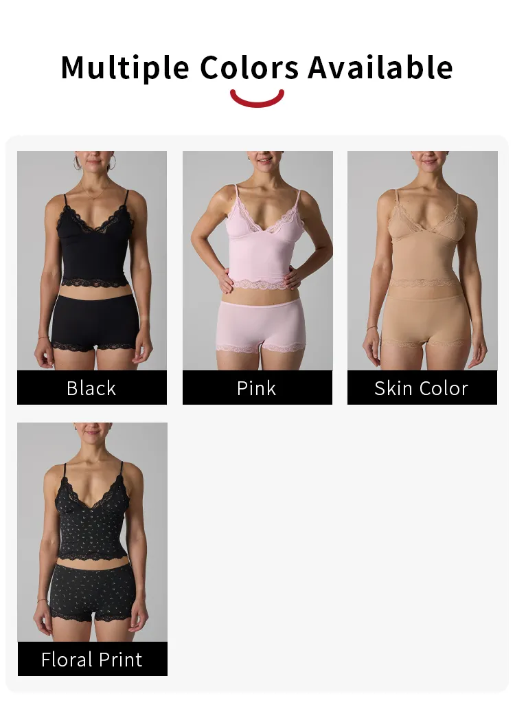 Conjunto de pijama de mujer con tirantes en V impresos, panty de alta elasticidad y bordes de encaje