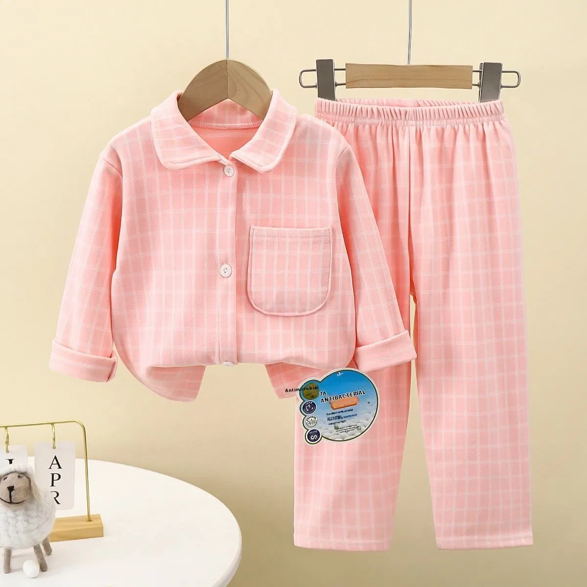 Ropa casual para niños en casa, nueva pijama de primavera para niños, blusa de terciopelo cálido con solapa, ropa para niñas