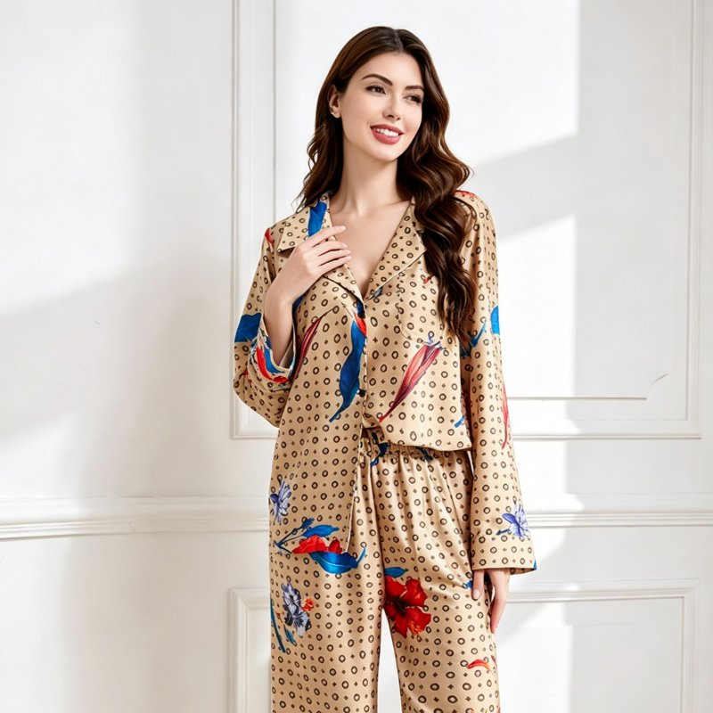 2026 Nuevo Conjunto de Pijama de Manga Larga Cómodo para Otoño Invierno para Mujeres en Casa