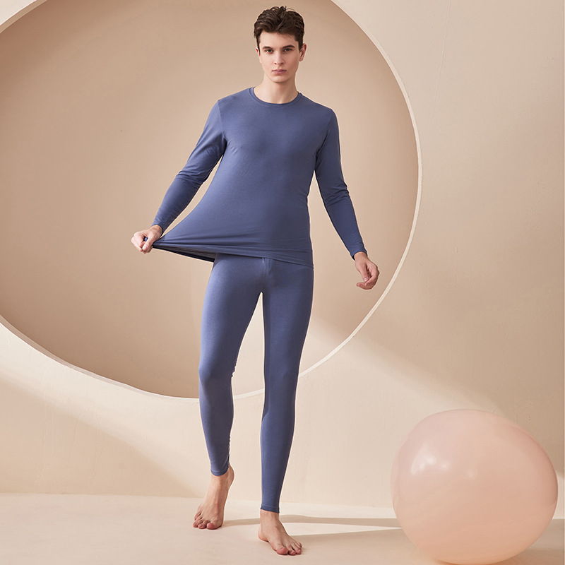 Pijama térmico largo unisex para pareja, ropa de dormir para clima frío 100% de algodón
