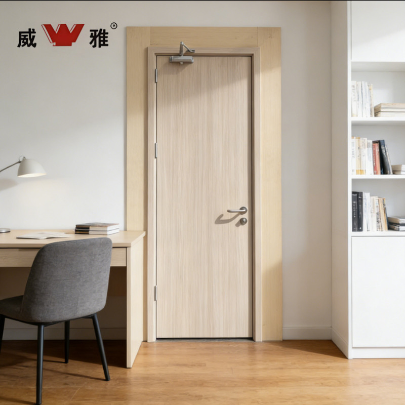 Modern Insulated Wooden Interior Fire Resistant Office Passage Safety Door with Energy Efficiency