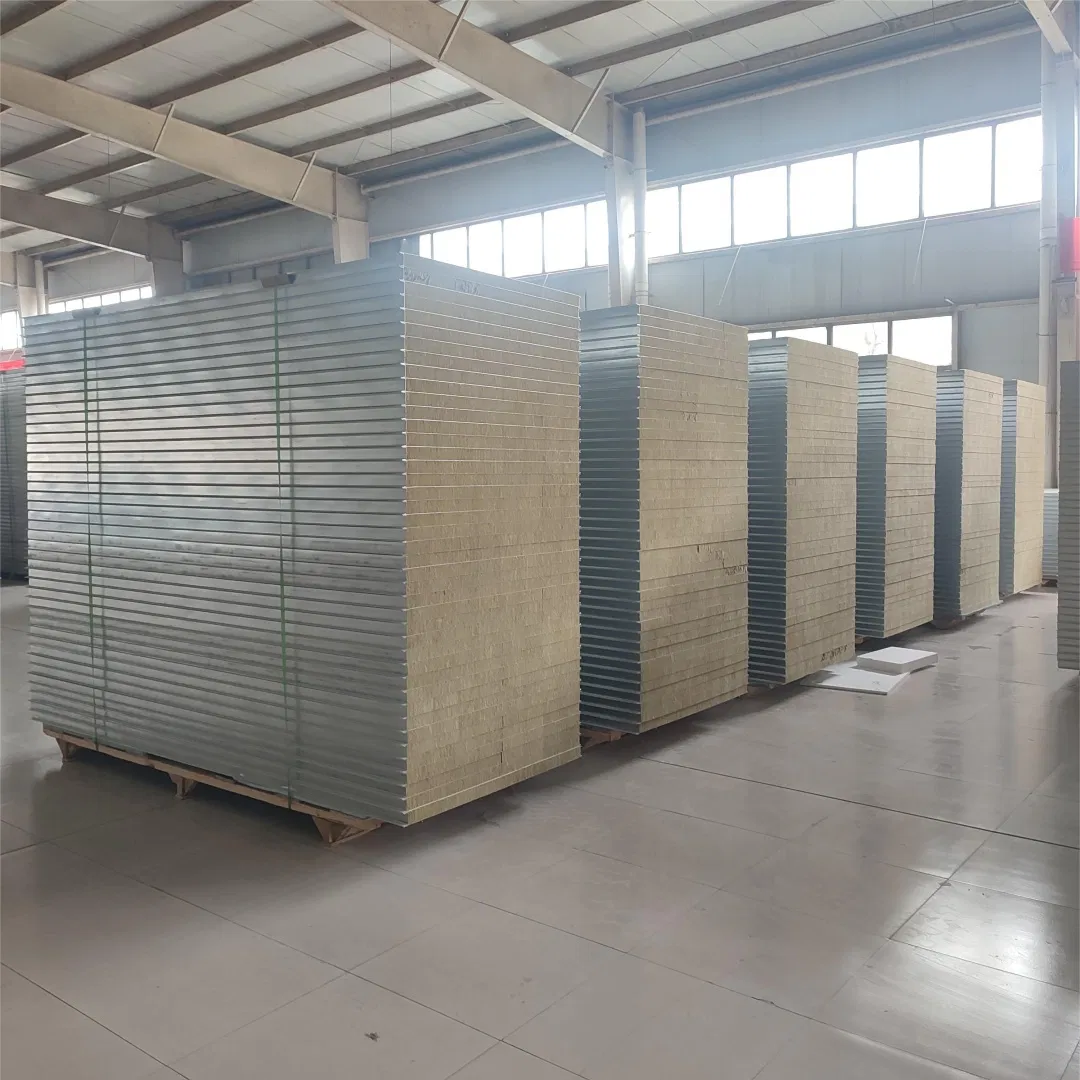 Fireproof Waterproof Thermal Insulation Sound Insulation Rock Wool Sandwich Panel Metal Wall Roof Clean Room Panel