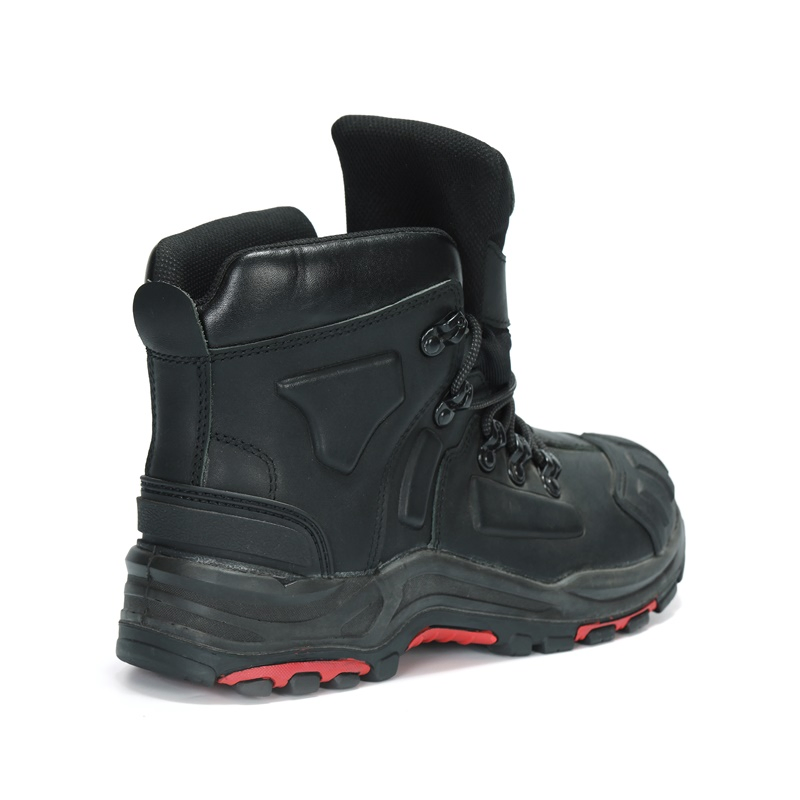 Black Leather Steel Toe Prevent Puncture Cheap Men Safety Shoes Industrial