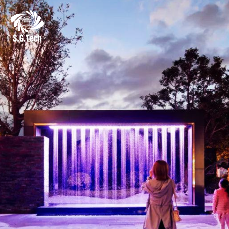 Water Crown Indoor and Outdoor Design with Graphic Digital Water Curtain