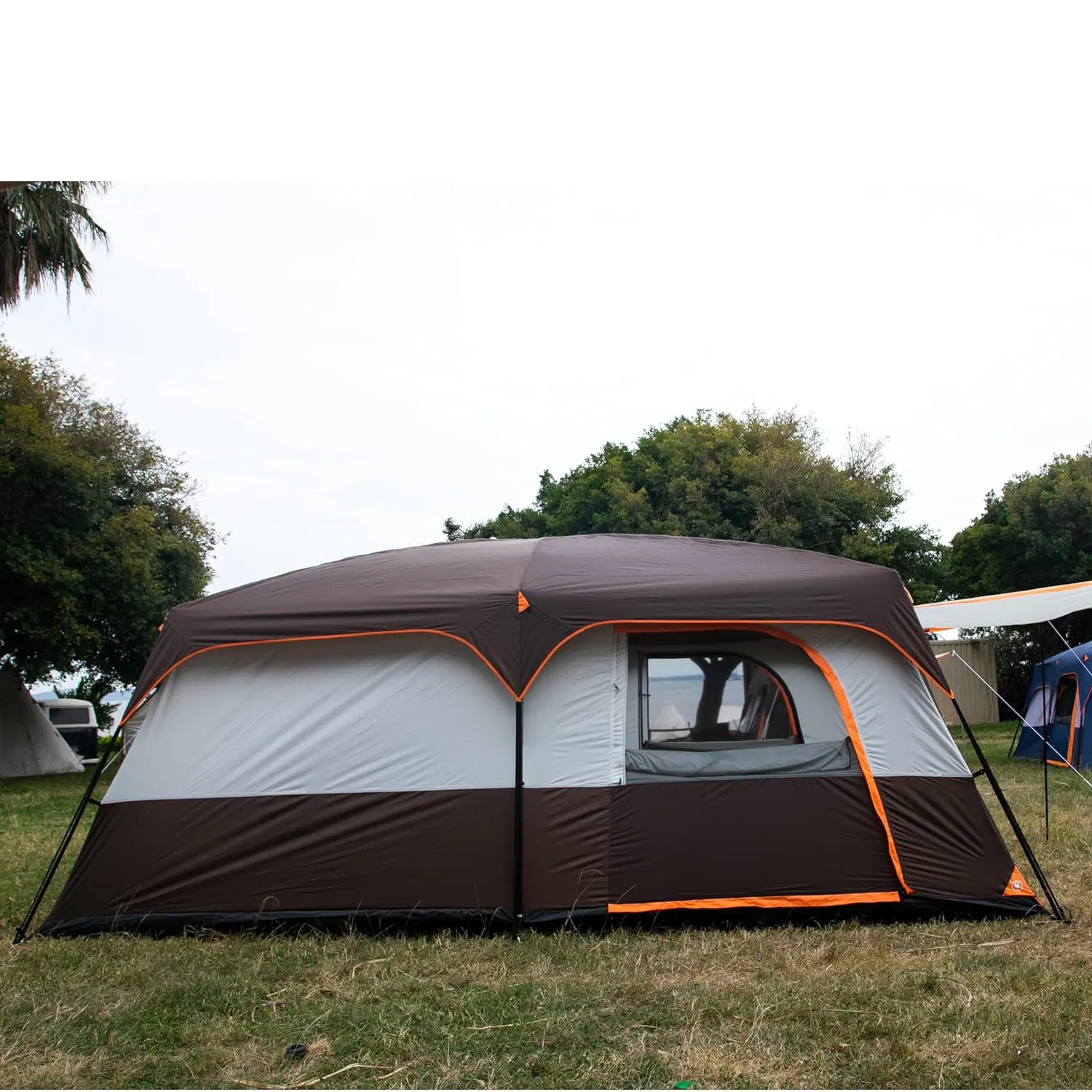 8-12 Person Group Camping Tent Double Layer Two-Room One-Hall Waterproof Windproof Outdoor