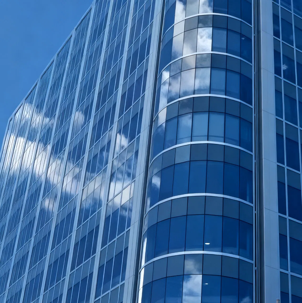 Customized Fixed Window Curtain Walls Aluminium Safety Glass Shaped