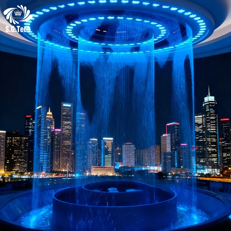Water Crown New Design for Event Stage Show Digital Water Curtain Graphic Waterfall