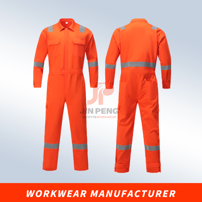 100% Cotton High Visibility Long Sleeve Safety Coverall for Work