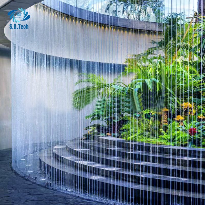 Water Crown Design Customized with High Quality Luxury Graphic Rain Water Curtain
