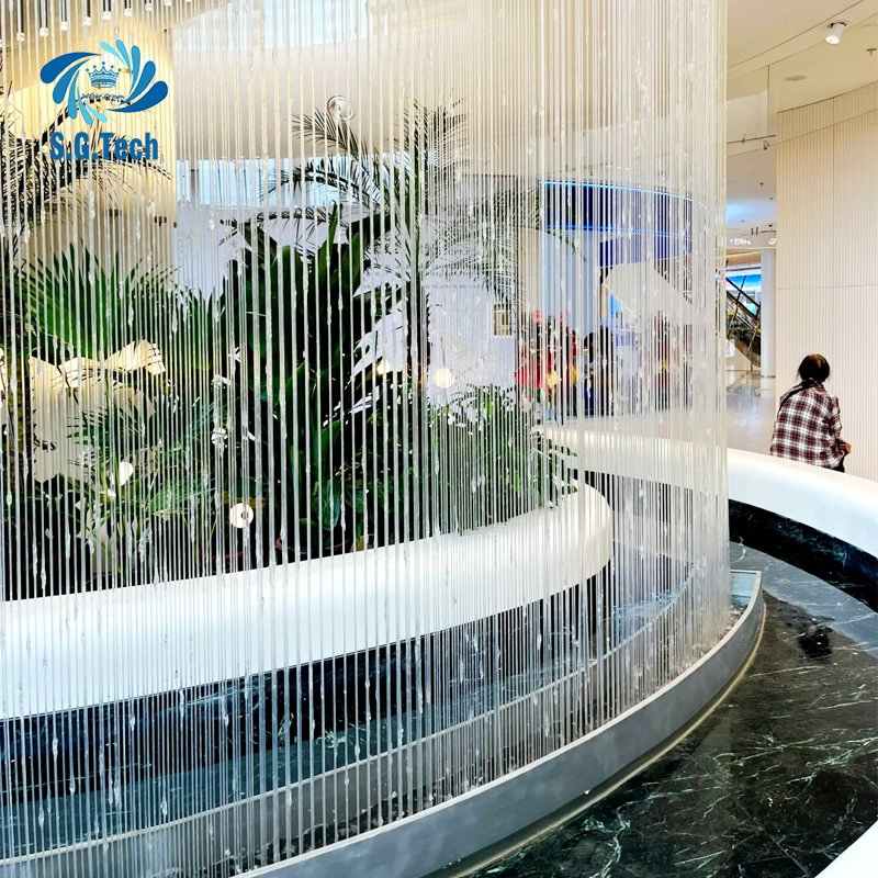 Water Crown Premium Stainless Steel String Water Curtain Indoor Decoration Custom Design