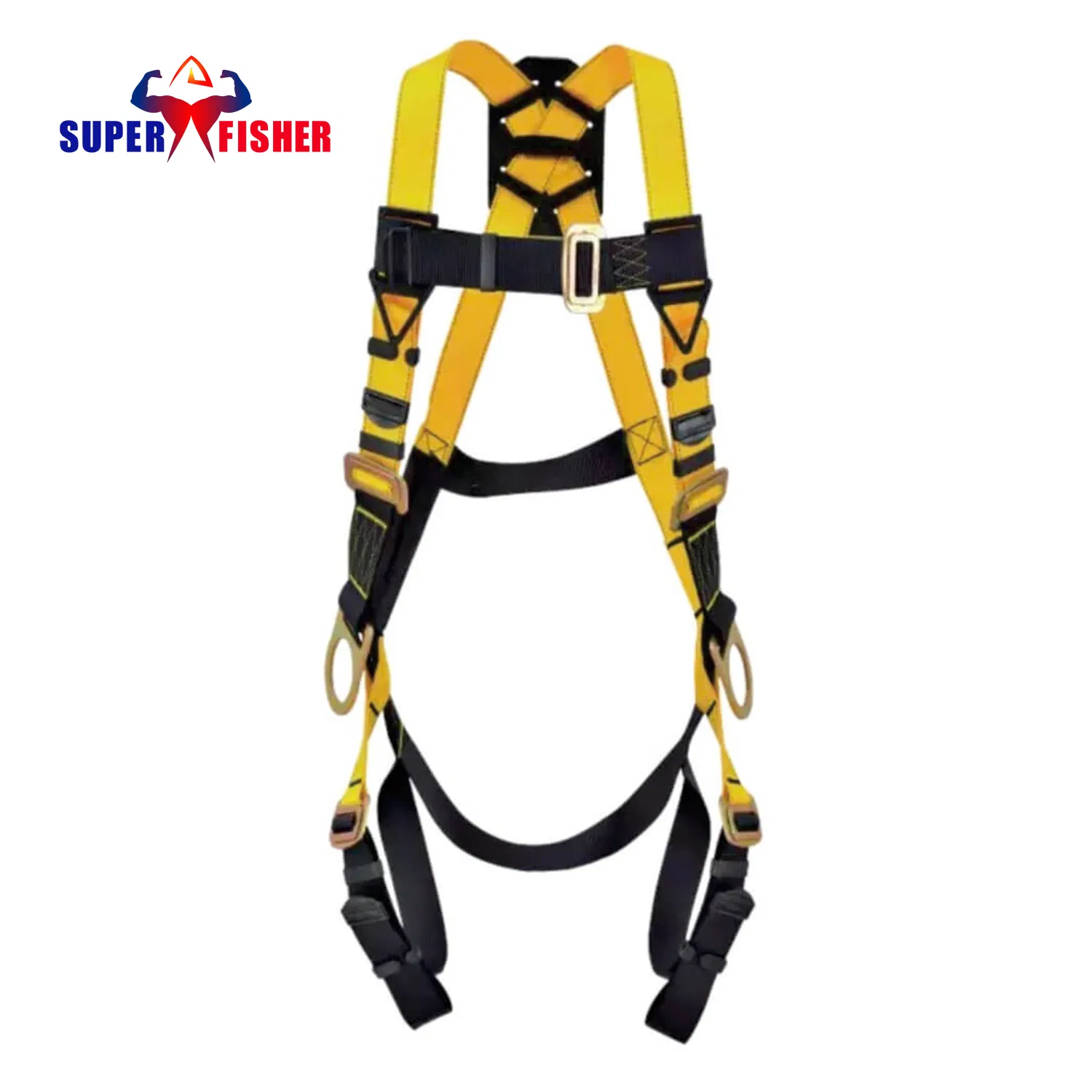 Full Body Safety Belt Harness Personal Protect Equipment Fall Protection Life Security Fall Arrest Polyester Webbing with Lanyard