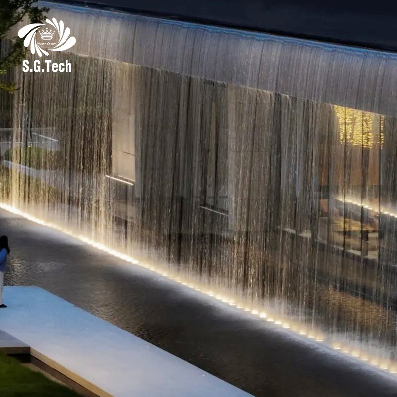 Water Crown Waterfall Wall - Custom Indoor/Outdoor Water Curtain Design