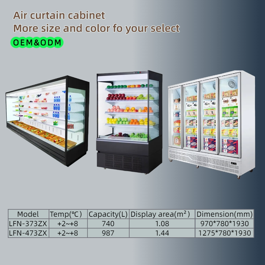 Frost Free Three Layer Air Curtain Cabinet Reduces Maintenance