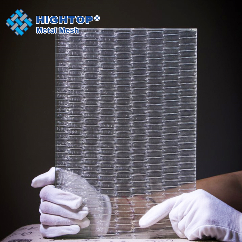 Architectural Decorative Laminated Glass with Metallic Cloth Wire Cloths Fabrics