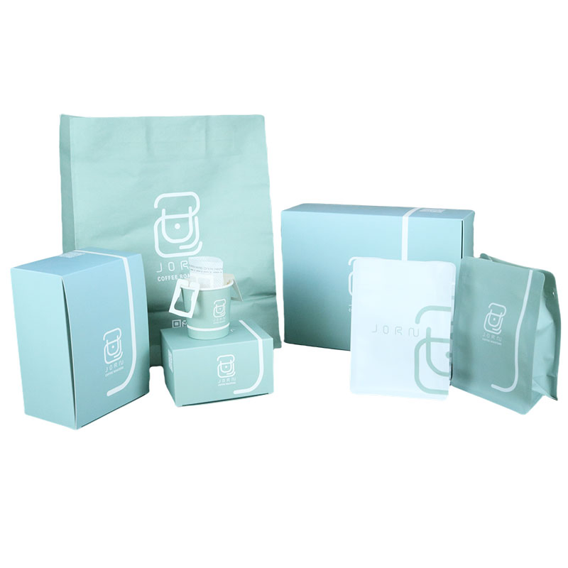 Eco-Friendly Coffee Series Custom Kraft Paper Packaging Bag Coffee Shops Take Away Cups Holder Cups Box Bag and Coffee Cup