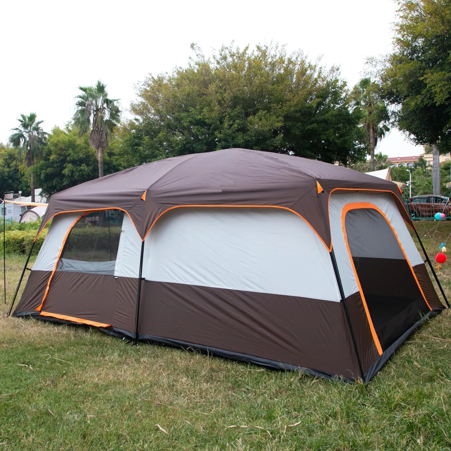 8-12 Person Group Camping Tent Double Layer Two-Room One-Hall Waterproof Windproof Outdoor
