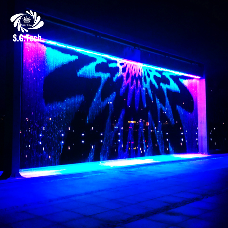 Water Crown Indoor and Outdoor Design with Graphic Digital Water Curtain