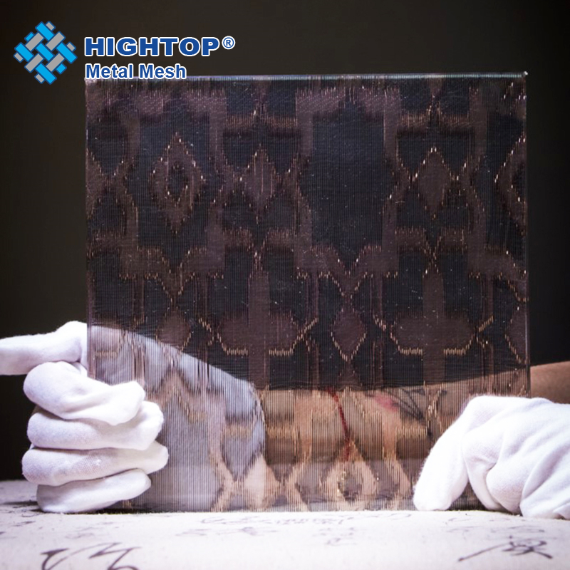 Architectural Decorative Laminated Glass with Metallic Cloth Wire Cloths Fabrics