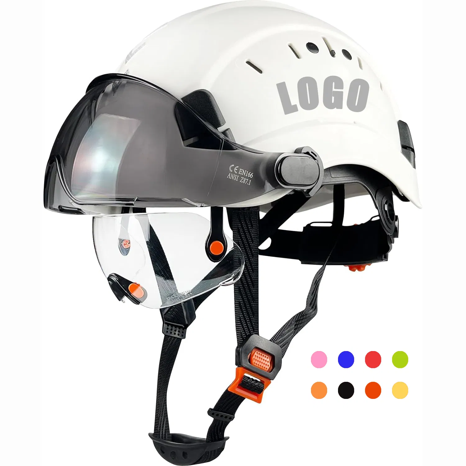 CE En397 ANSI Type 1 Class C High Quality Breathable Security Rescue Climbing ABS Customization Colors Size Logo Printing Adjustable Hard Hat Safety Helmet