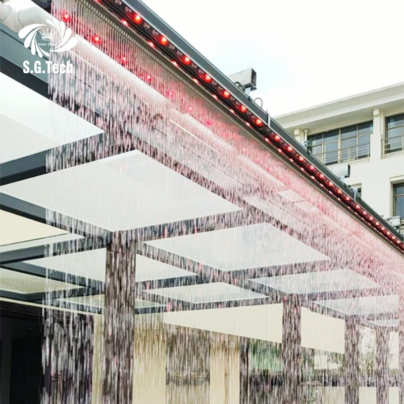 Luxury Stainless Steel Water Curtain Custom Indoor Outdoor Waterscape Design