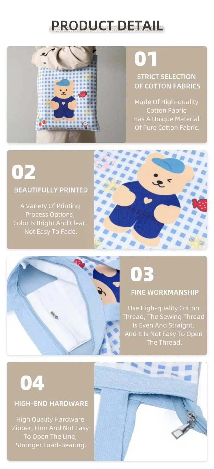 Cotton Tote Bag Detail