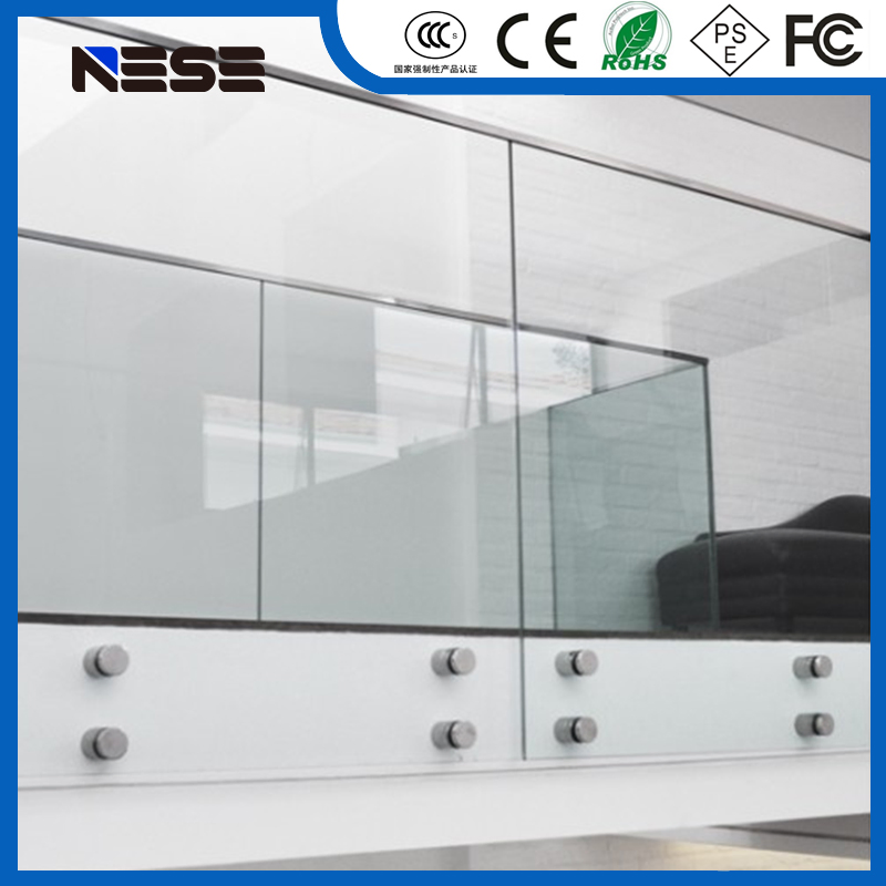Frameless Tempered Glass Railing System for Balcony Staircase Commercial Residential Architecture Projects