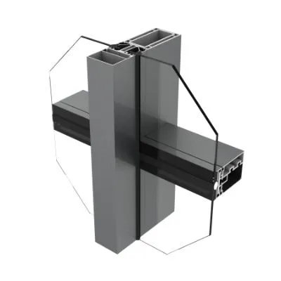 Semi-hidden frame glass curtain wall