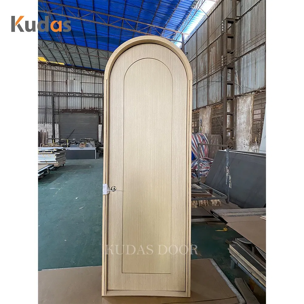 Modern French Minimalist Simple Texture Interior Curved Wooden Door for House