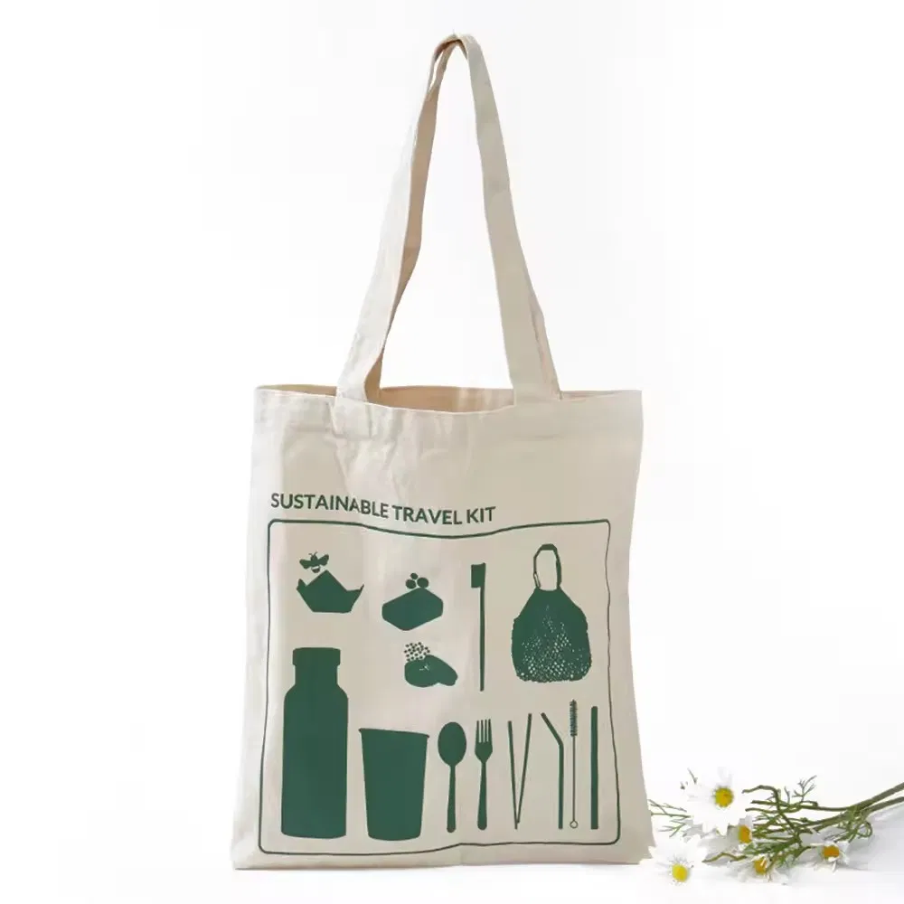 Hot Sale Reusable Blank Cotton Tote Bag Custom Logo Fashion Eco Friendly Organic Cloth Packaging Canvas Shopping Tote Bag