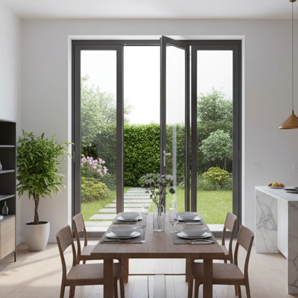 Heavy Duty Bi-Folding Doors with Low-E Glass for Energy Efficiency