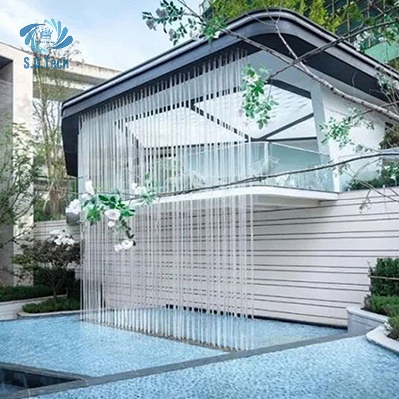 Water Crown Design Customized with High Quality Luxury Graphic Rain Water Curtain