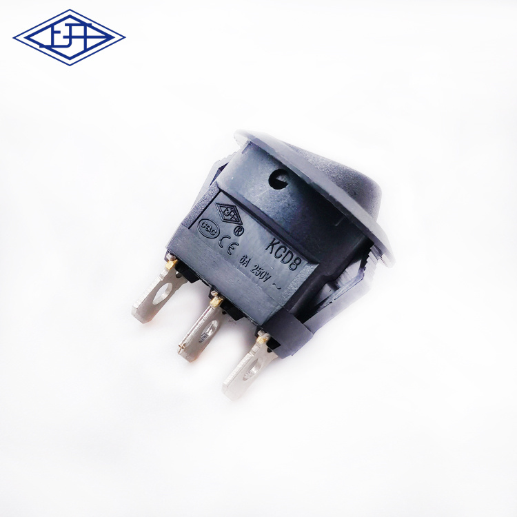 Factory Price Round Shape 20.2mm 6A 250V Waterproof Kcd8 Rocker Switch 2 Pin on/off T85 Boat Switch Free Sample