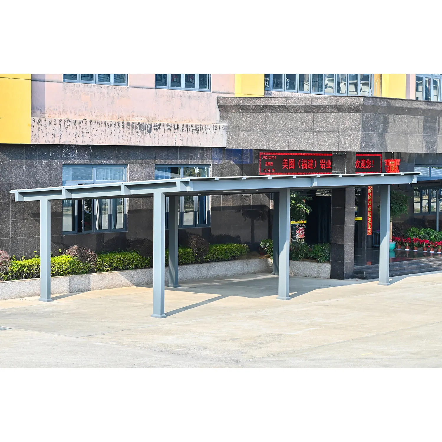 Customized Weather Resistance Aluminum Carport with Solar Panel for Car Parking