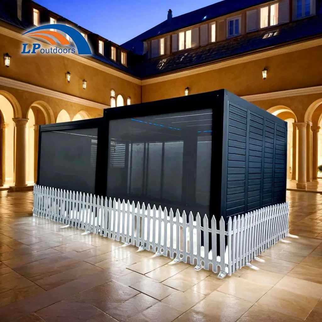 Luxurious Motorized Outdoor Pavilion with Adjustable Louvered Roof