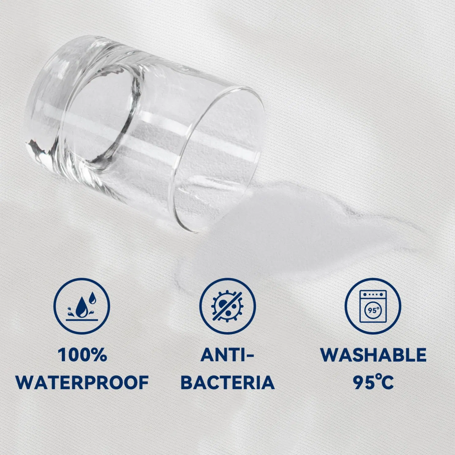 Zippered Mattress Encasement Waterproof Bed Bug Dust Mite Proof Mattress Protector Mattress Cover