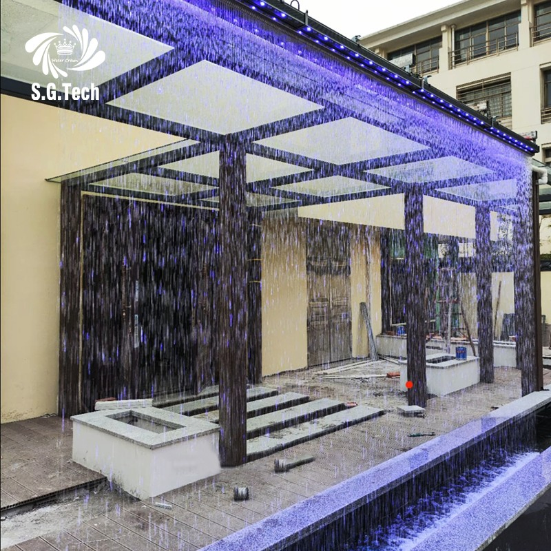 Water Crown Luxury Stainless Steel Water Curtain Custom Indoor &amp; Outdoor Waterscape Design