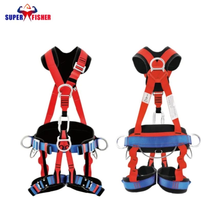 Full Body Safety Belt Harness Personal Protect Equipment Fall Protection Life Security Fall Arrest Polyester Webbing with Lanyard