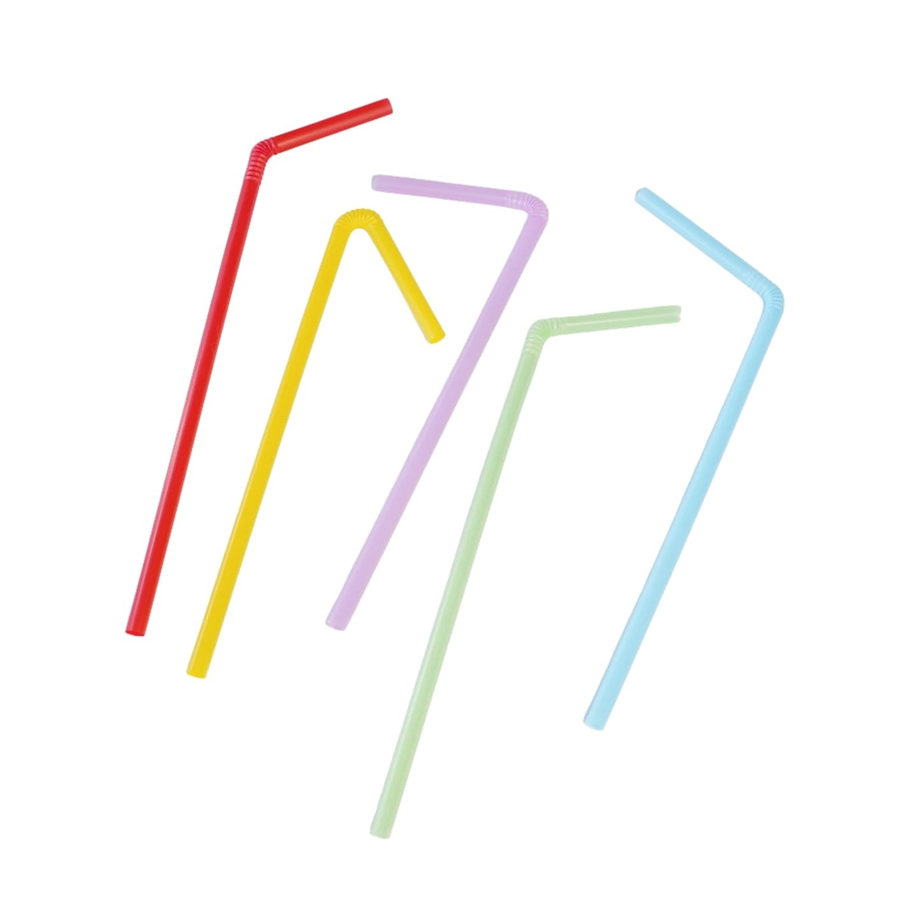 Wholesale Disposable Eco-Friendly Food Grade Polypropylene PP Colored Elbow Straws