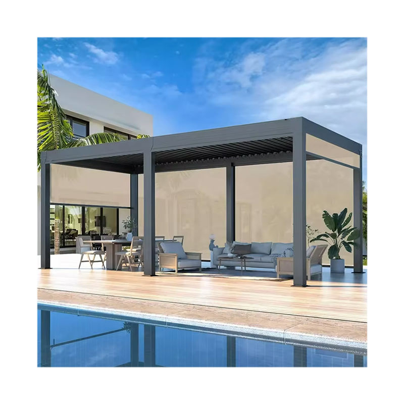 Pergo-Lux DIY Waterproof Bioclimatic Awning Cover Waterproof Louver Roof Louver Gazebo Outdoor Aluminium Pergola
