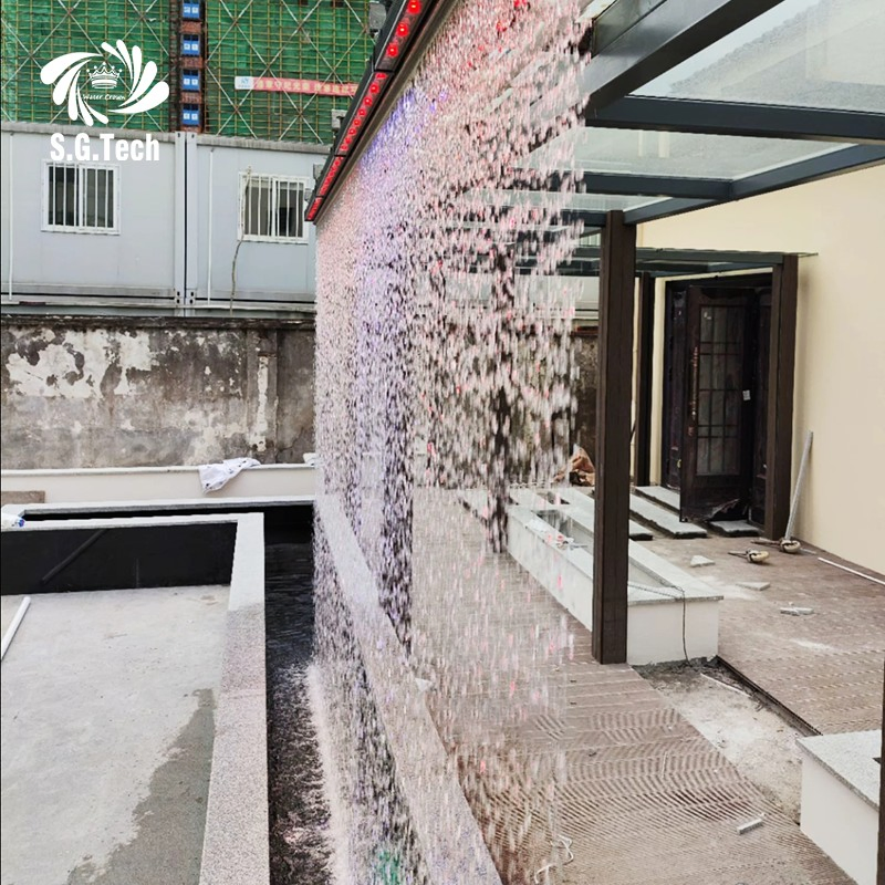 Water Crown Luxury Stainless Steel Water Curtain Custom Indoor &amp; Outdoor Waterscape Design