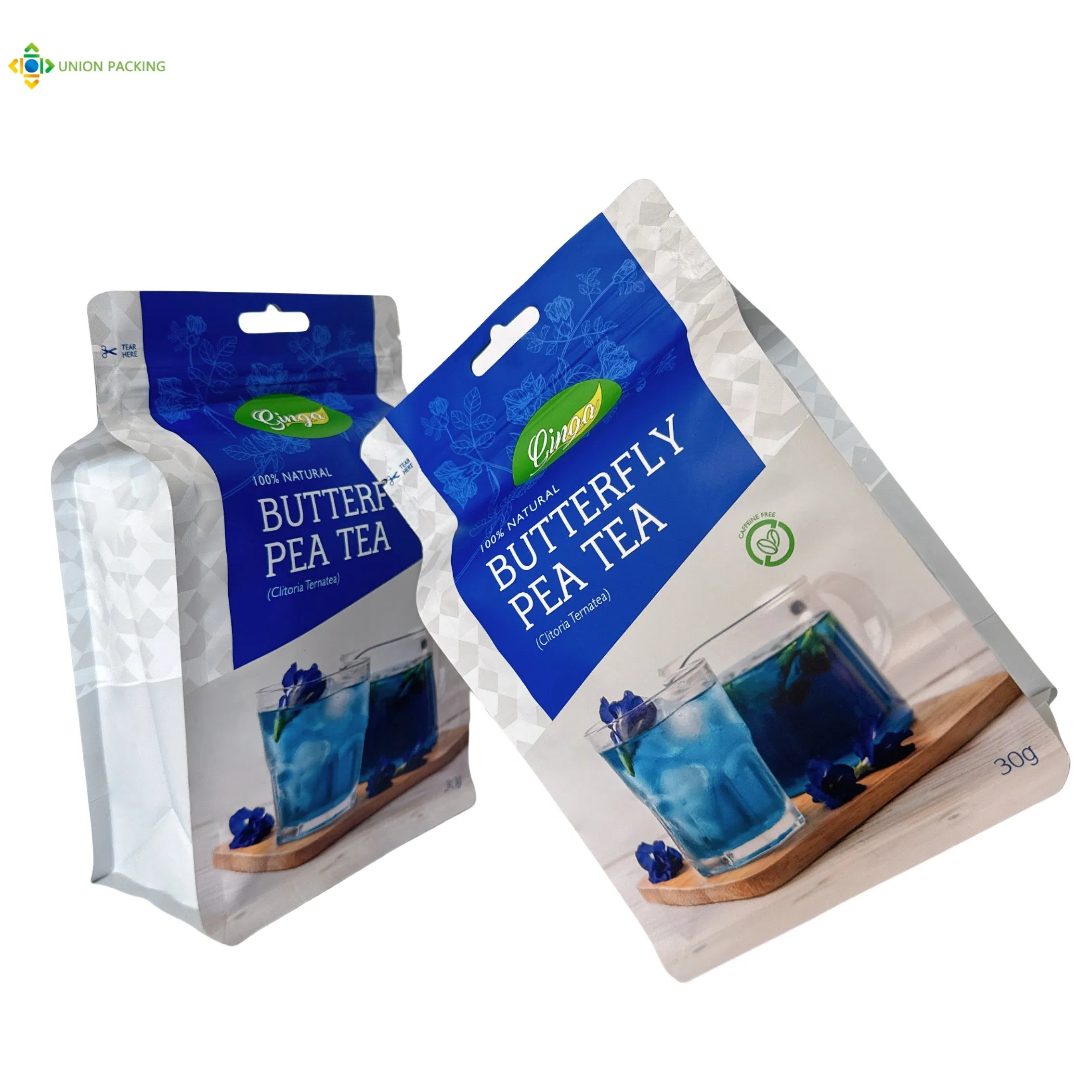 Custom Printed Eco-Friendly 8 Side Seal Pouch for Sustainable Brand Snack Packaging